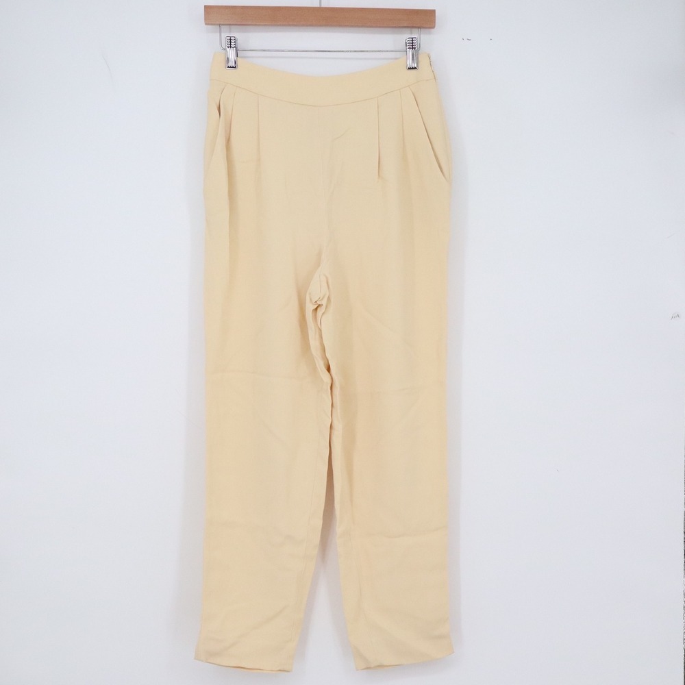 Favorite Daughter Trousers Womens 2 Pleated High Rise Yellow Straight Leg Good